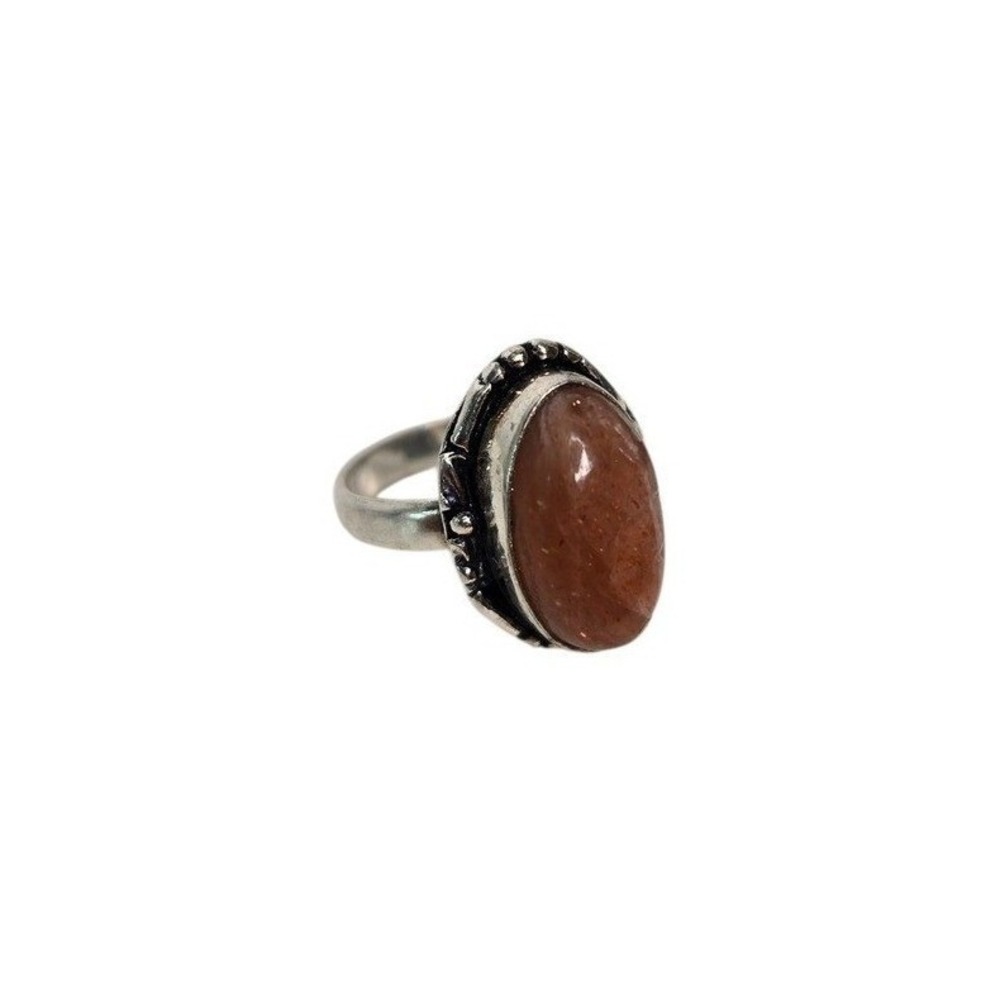 Boho Silver Tone Statement Ring Indian Inspired Indie Festival Y2K Size 7-8